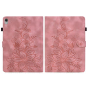 For Lenovo M10 Plus 10.3 Lily Embossed Leather Tablet Case(Pink)