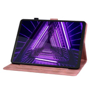 For Lenovo M10 Plus 10.3 Lily Embossed Leather Tablet Case(Pink)