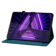 For Lenovo M10 Plus 10.3 Lily Embossed Leather Tablet Case(Dark Blue)