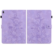 For Lenovo Tab M10 X605 /M10 HD X505 Lily Embossed Leather Tablet Case(Purple)