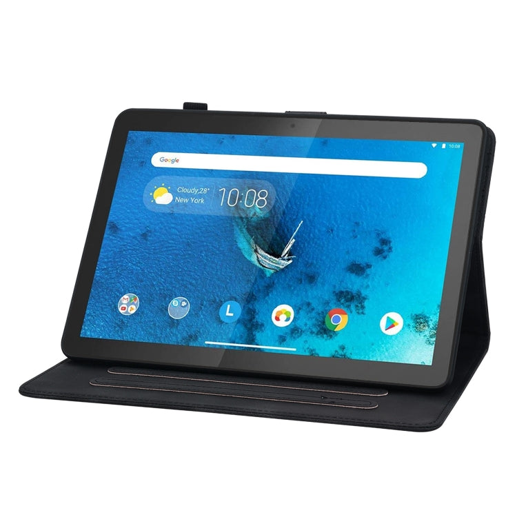 For Lenovo Tab M10 X605 /M10 HD X505 Lily Embossed Leather Tablet Case(Black)