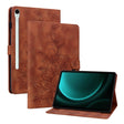 For Samsung Galaxy Tab S9 / S9 FE Lily Embossed Leather Tablet Case(Brown) - free shipping - PMC Jewellery - Order now!