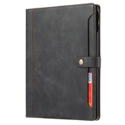 For iPad Pro 11 2024 Calf Texture Double Fold Clasp Horizontal Flip Leather Smart Tablet Case(Black)