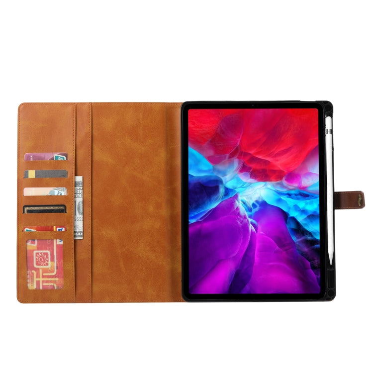 For iPad Pro 11 2024 Calf Texture Double Fold Clasp Horizontal Flip Leather Smart Tablet Case(Black)