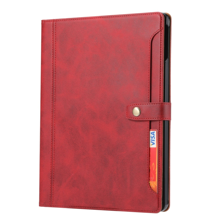 For iPad Pro 13 2024 Calf Texture Double Fold Clasp Horizontal Flip Leather Smart Tablet Case(Red)