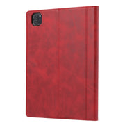 For iPad Pro 13 2024 Calf Texture Double Fold Clasp Horizontal Flip Leather Smart Tablet Case(Red)