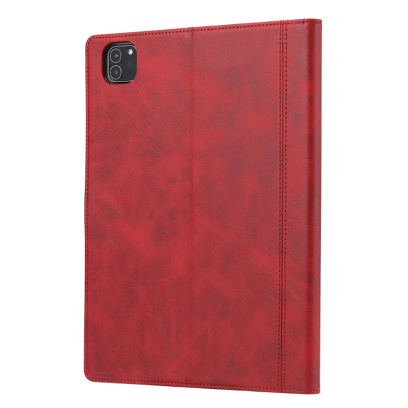 For iPad Pro 13 2024 Calf Texture Double Fold Clasp Horizontal Flip Leather Smart Tablet Case(Red)