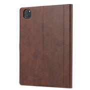 For iPad Pro 13 2024 Calf Texture Double Fold Clasp Horizontal Flip Leather Smart Tablet Case(Brown)
