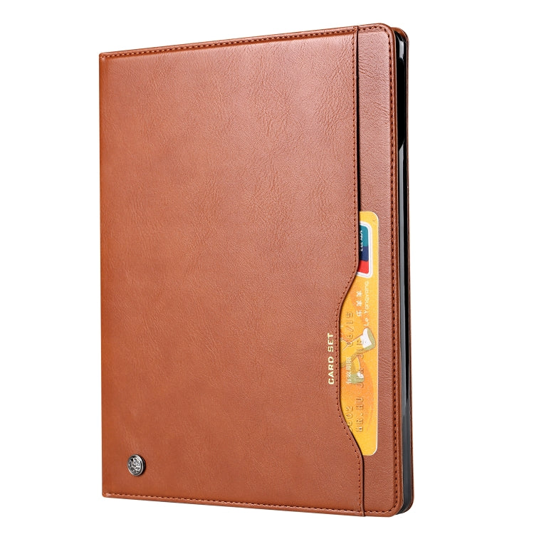 For iPad Pro 13 2024 Knead Skin Texture Horizontal Flip Leather Smart Tablet Case(Brown)