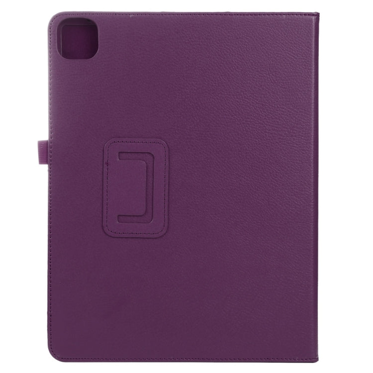 For iPad Air 11 2024 Litchi Texture Solid Color Leather Tablet Case(Purple)