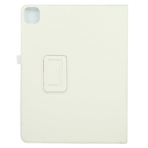 For iPad Air 11 2024 Litchi Texture Solid Color Leather Tablet Case(White)
