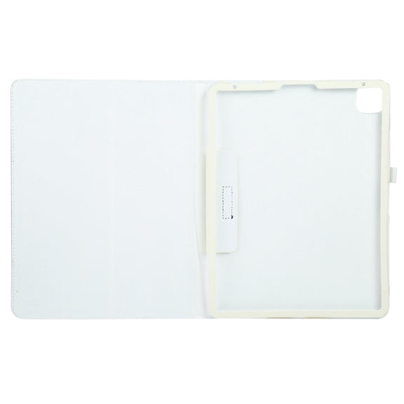 For iPad Air 11 2024 Litchi Texture Solid Color Leather Tablet Case(White)