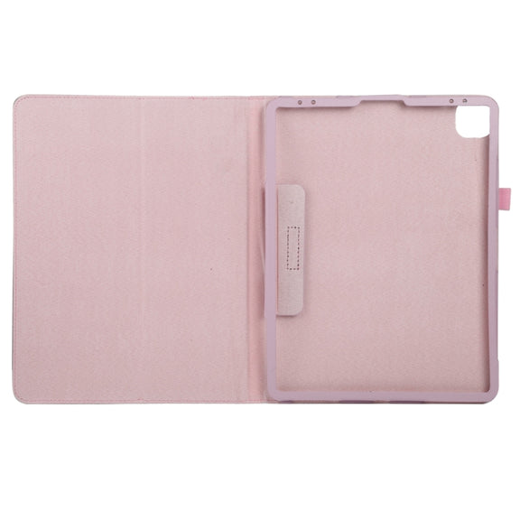 For iPad Air 11 2024 Litchi Texture Solid Color Leather Tablet Case(Pink)