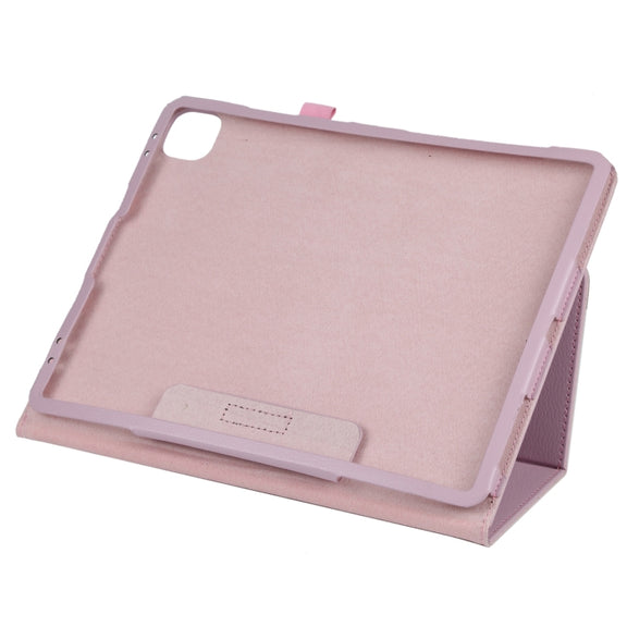For iPad Air 11 2024 Litchi Texture Solid Color Leather Tablet Case(Pink)