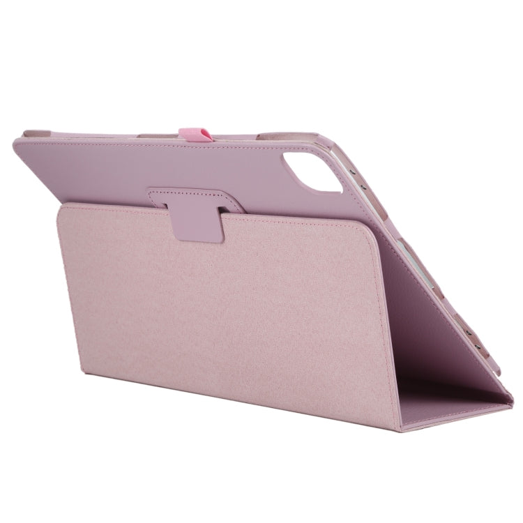 For iPad Air 11 2024 Litchi Texture Solid Color Leather Tablet Case(Pink)