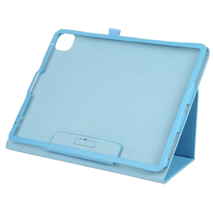 For iPad Air 11 2024 Litchi Texture Solid Color Leather Tablet Case(Sky Blue)