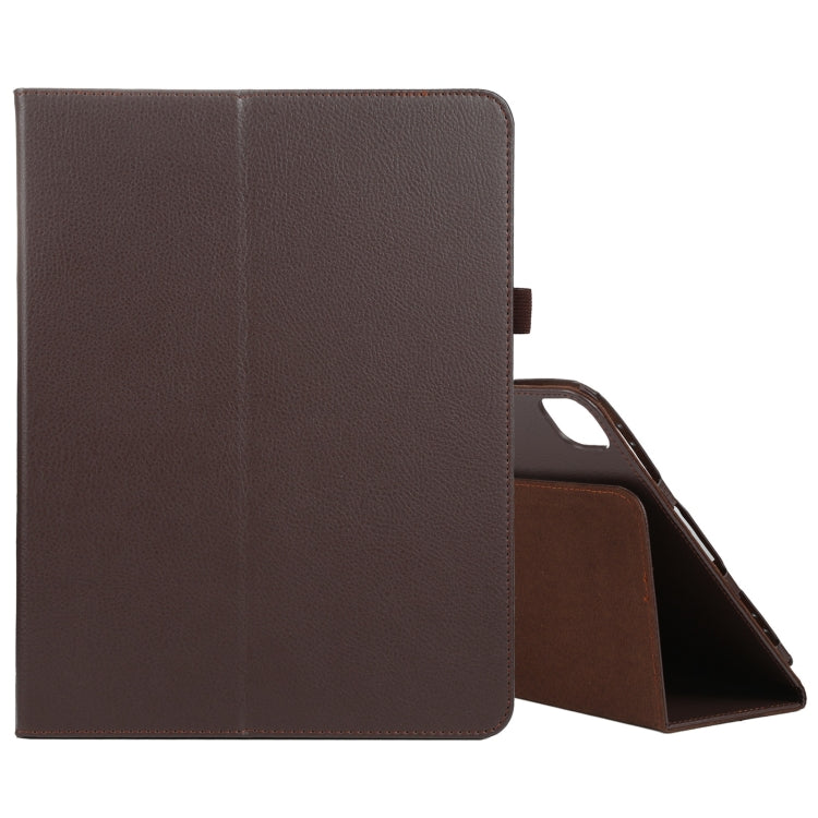 For iPad Air 11 2025 / 2024 Litchi Texture Solid Color Leather Tablet Case(Brown)