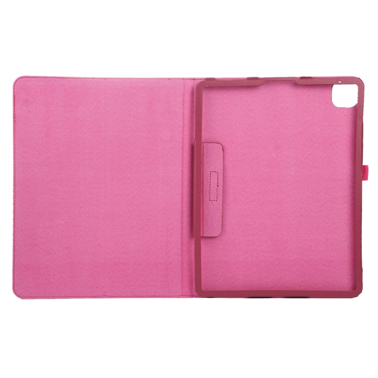 For iPad Pro 11 2024 Litchi Texture Solid Color Leather Tablet Case(Rose Red)