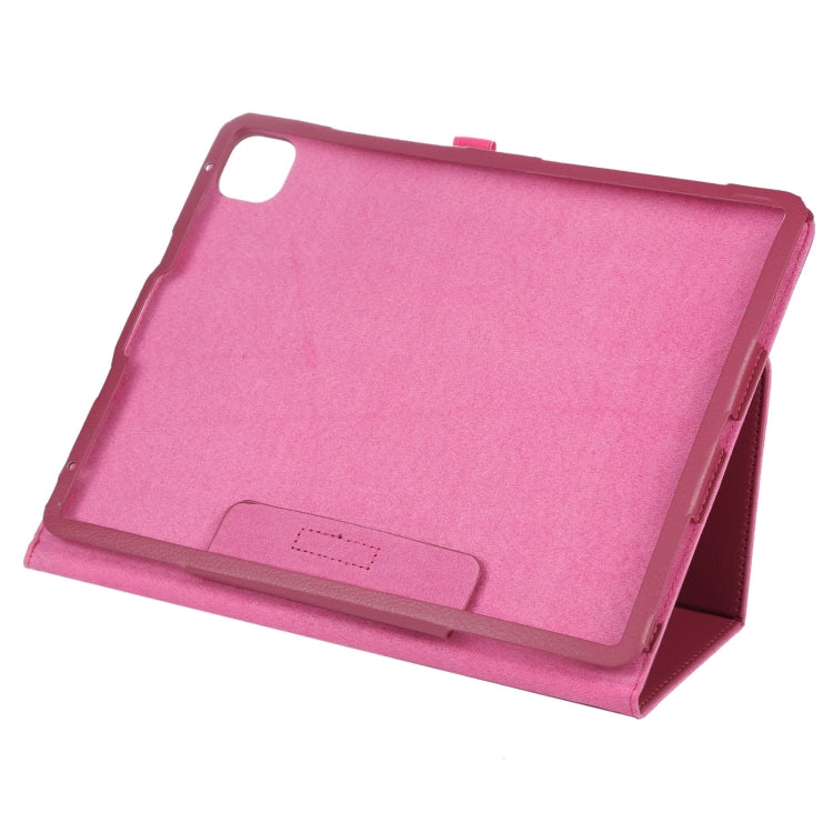 For iPad Pro 11 2024 Litchi Texture Solid Color Leather Tablet Case(Rose Red)