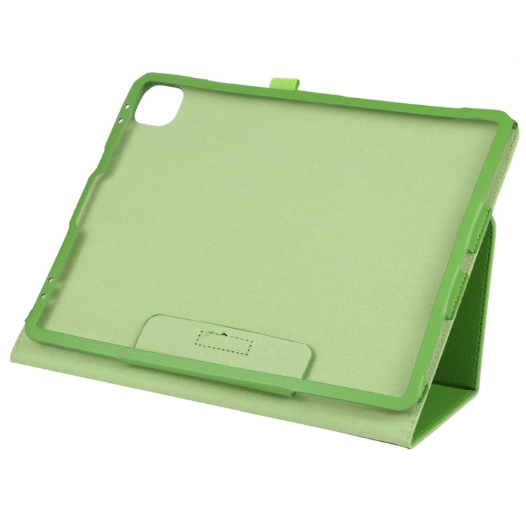 For iPad Pro 11 2024 Litchi Texture Solid Color Leather Tablet Case(Green)