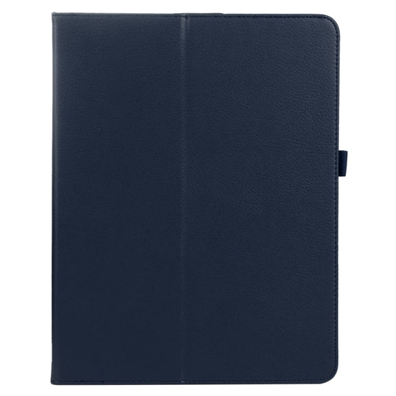 For iPad Pro 11 2024 Litchi Texture Solid Color Leather Tablet Case(Dark Blue)