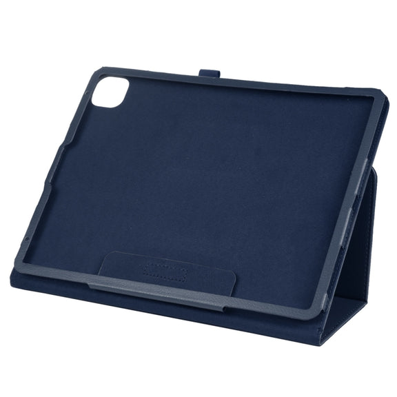 For iPad Pro 11 2024 Litchi Texture Solid Color Leather Tablet Case(Dark Blue)