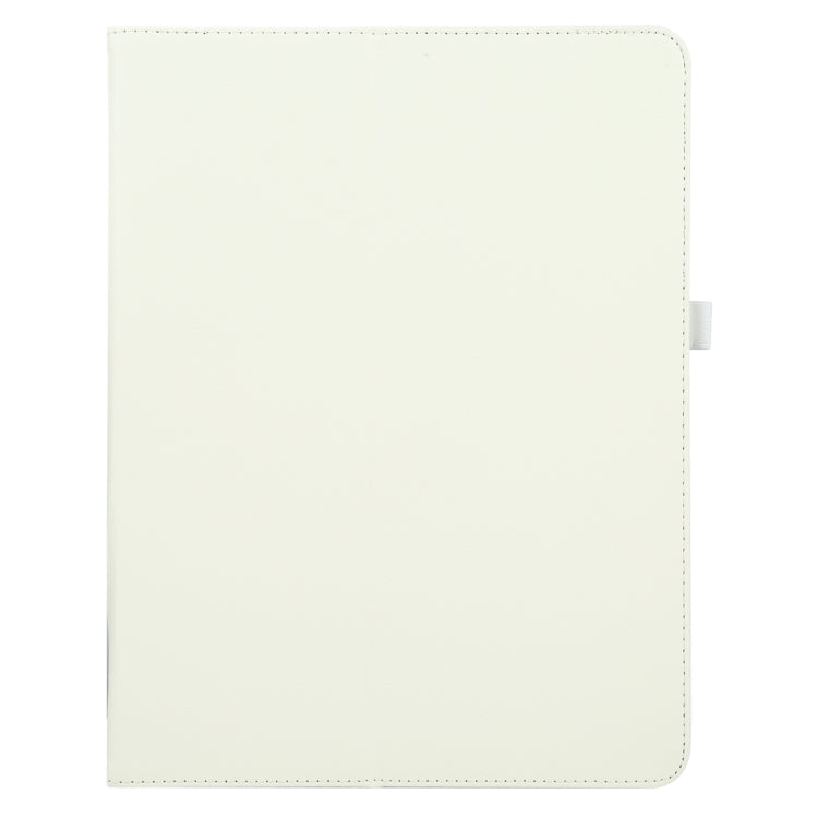For iPad Pro 11 2024 Litchi Texture Solid Color Leather Tablet Case(White)