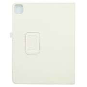 For iPad Pro 11 2024 Litchi Texture Solid Color Leather Tablet Case(White)