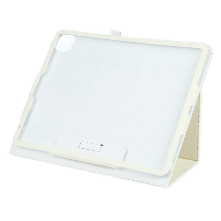 For iPad Pro 11 2024 Litchi Texture Solid Color Leather Tablet Case(White)