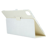 For iPad Pro 11 2024 Litchi Texture Solid Color Leather Tablet Case(White)