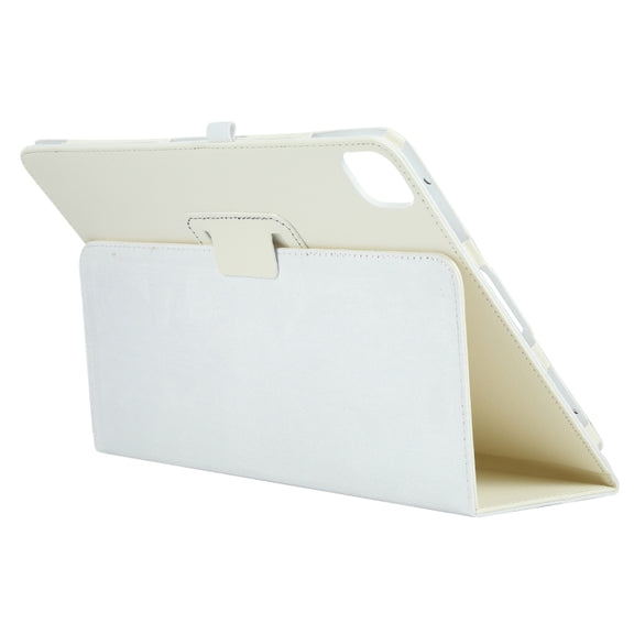 For iPad Pro 11 2024 Litchi Texture Solid Color Leather Tablet Case(White)