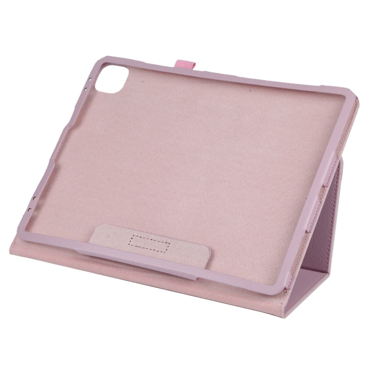 For iPad Pro 11 2024 Litchi Texture Solid Color Leather Tablet Case(Pink)