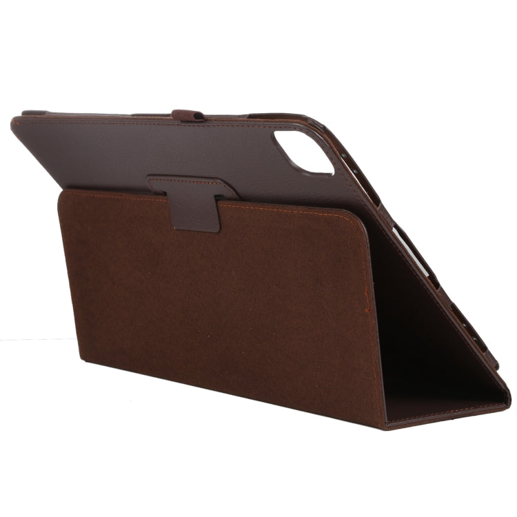 For iPad Pro 11 2024 Litchi Texture Solid Color Leather Tablet Case(Brown)