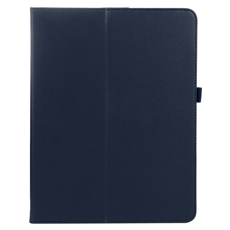 For iPad Pro 13 2024 Litchi Texture Solid Color Leather Tablet Case(Dark Blue)