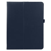 For iPad Pro 13 2024 Litchi Texture Solid Color Leather Tablet Case(Dark Blue)