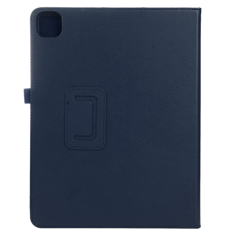 For iPad Pro 13 2024 Litchi Texture Solid Color Leather Tablet Case(Dark Blue)