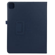 For iPad Pro 13 2024 Litchi Texture Solid Color Leather Tablet Case(Dark Blue)
