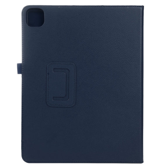 For iPad Pro 13 2024 Litchi Texture Solid Color Leather Tablet Case(Dark Blue)