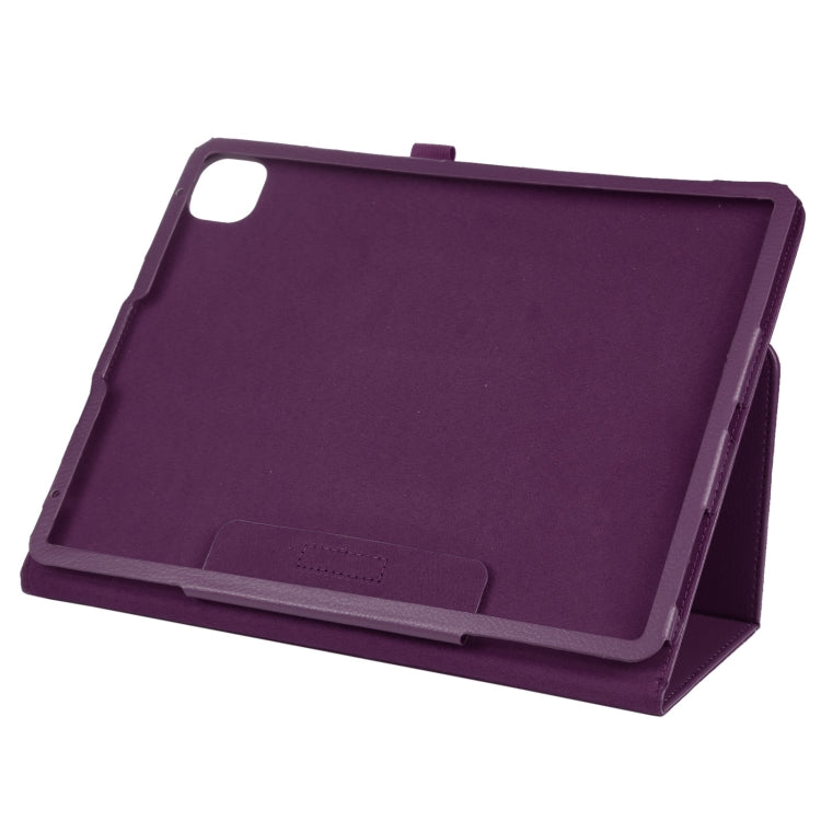 For iPad Pro 13 2024 Litchi Texture Solid Color Leather Tablet Case(Purple)