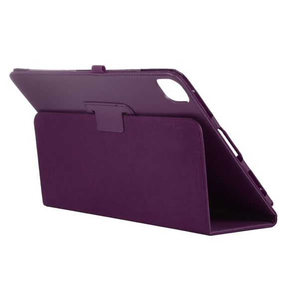 For iPad Pro 13 2024 Litchi Texture Solid Color Leather Tablet Case(Purple)