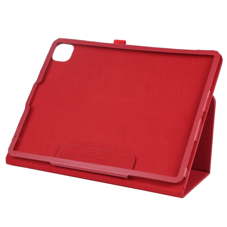 For iPad Pro 13 2024 Litchi Texture Solid Color Leather Tablet Case(Red)