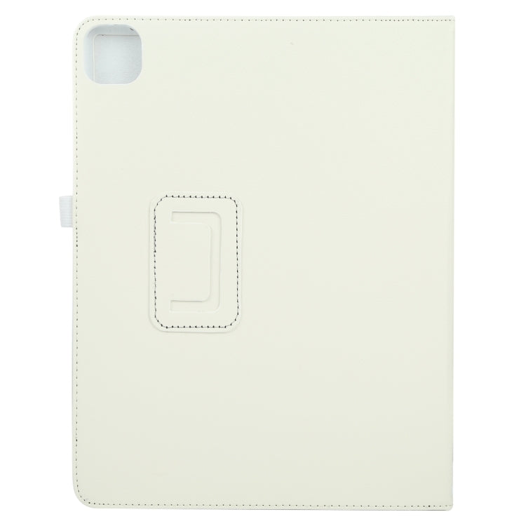 For iPad Pro 13 2024 Litchi Texture Solid Color Leather Tablet Case(White)