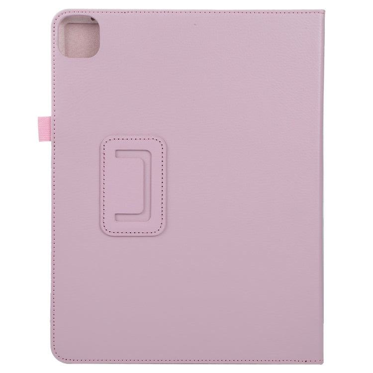 For iPad Pro 13 2024 Litchi Texture Solid Color Leather Tablet Case(Pink)