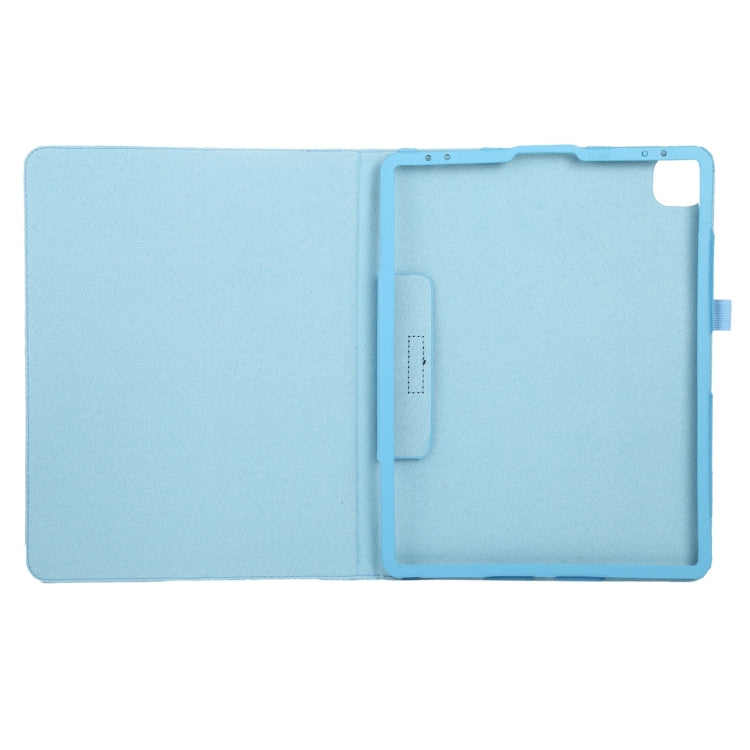 For iPad Pro 13 2024 Litchi Texture Solid Color Leather Tablet Case(Sky Blue)