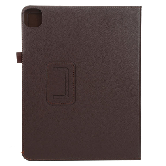 For iPad Pro 13 2024 Litchi Texture Solid Color Leather Tablet Case(Brown)