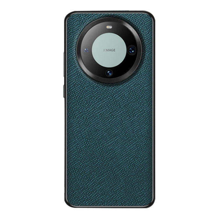 For Huawei Mate 60 Cross Texture PU Leather Phone Case(Dark Green)