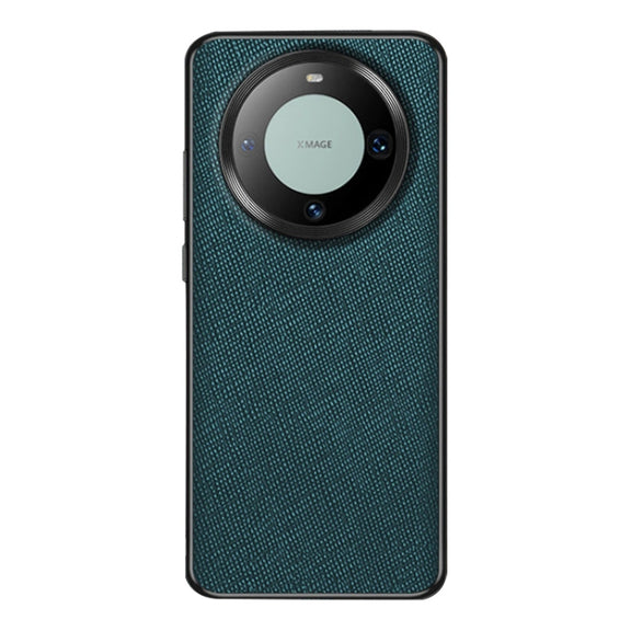 For Huawei Mate 60 Cross Texture PU Leather Phone Case(Dark Green)