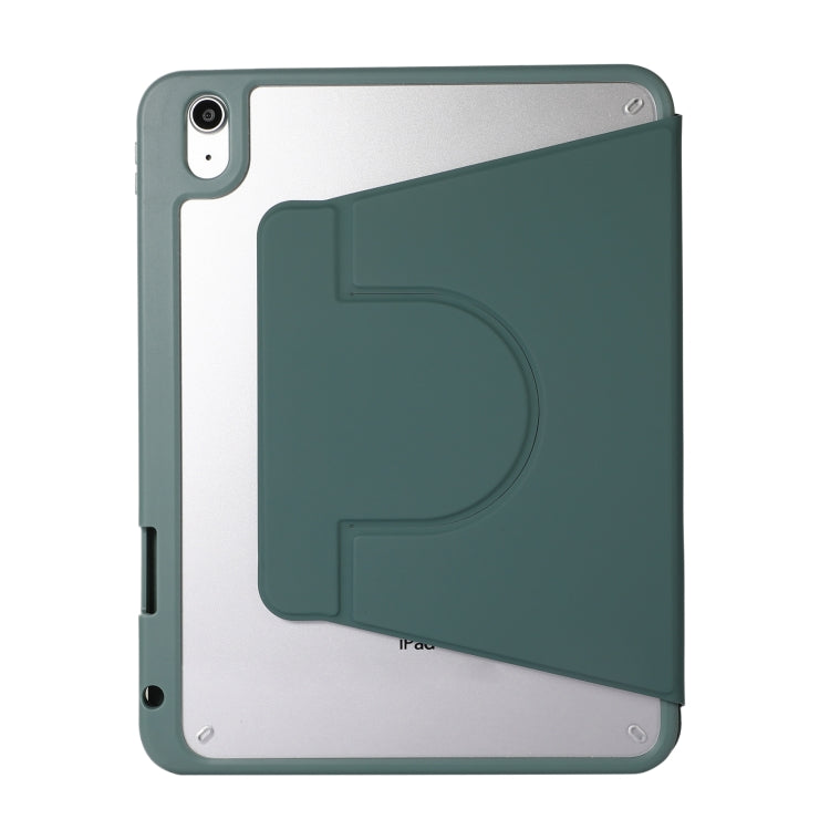 For iPad Pro 11 2024 2 in 1 Acrylic Split Rotating Leather Tablet Case(Pine Needle Green)