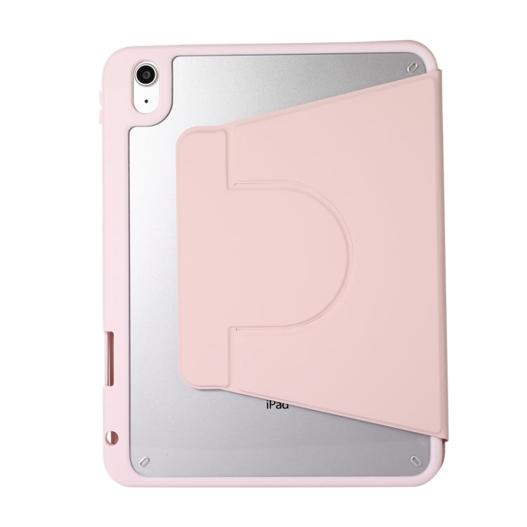 For iPad Pro 13 2024 2 in 1 Acrylic Split Rotating Leather Tablet Case(Pink)