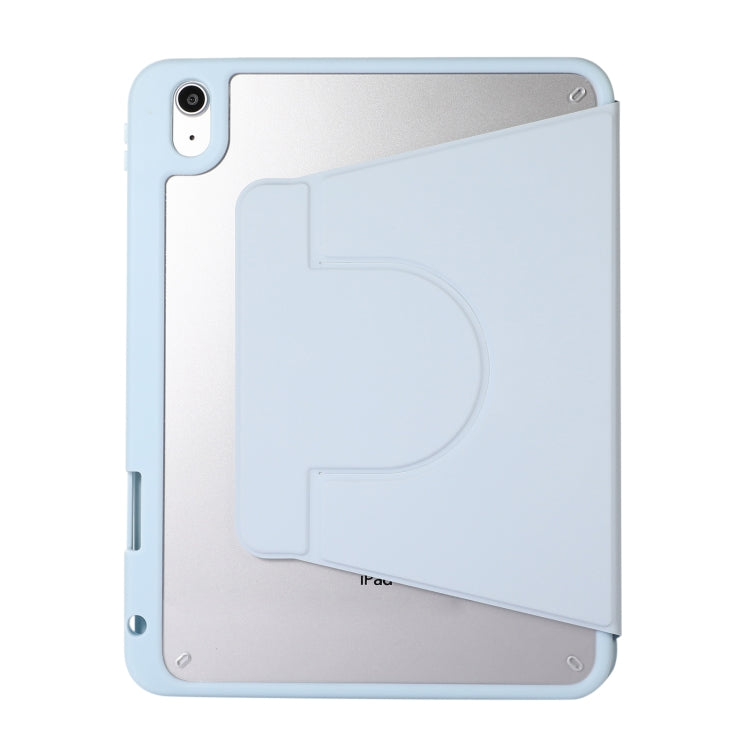 For iPad Pro 13 2024 2 in 1 Acrylic Split Rotating Leather Tablet Case(Ice Blue)
